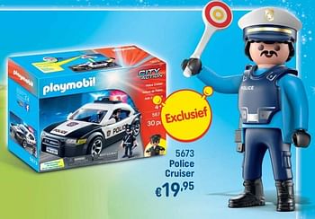 Promoties 5673 police cruiser - Playmobil - Geldig van 28/10/2019 tot 31/12/2019 bij Happyland