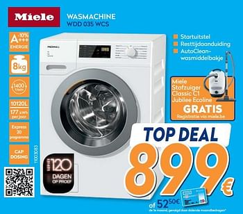 Promoties Miele wasmachine wdd 035 wcs - Miele - Geldig van 30/10/2019 tot 20/11/2019 bij Krefel
