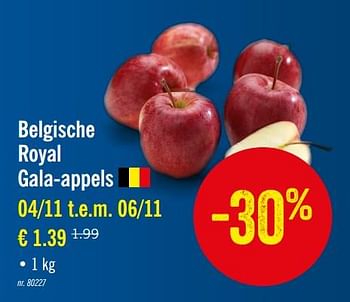 Promoties Belgische royal gala-appels - Huismerk - Lidl - Geldig van 04/11/2019 tot 09/11/2019 bij Lidl