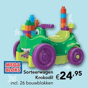 Promoties Sorteerwagen krokodil - Mega Bloks - Geldig van 28/10/2019 tot 31/12/2019 bij Happyland