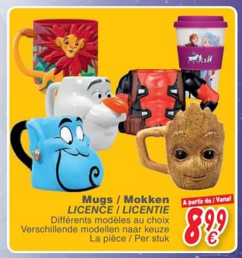 Promoties Mugs - mokken licence - licentie - Huismerk - Cora - Geldig van 22/10/2019 tot 07/12/2019 bij Cora