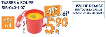 Promotions Sistema tasses à soupe sis-040-1107 - Sistema - Valide de 30/10/2019 à 20/11/2019 chez Krefel