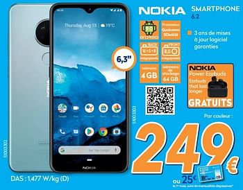 Promotions Nokia smartphone 6.2 - Nokia - Valide de 30/10/2019 à 20/11/2019 chez Krefel