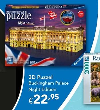 Promoties 3d puzzel buckingham palace night edition - Ravensburger - Geldig van 28/10/2019 tot 31/12/2019 bij Happyland
