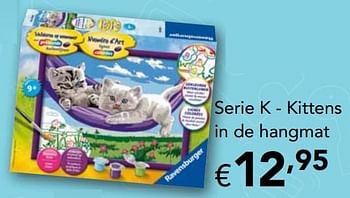 Promotions Schilderen op nummer serie k - kittens in de hangmat - Ravensburger - Valide de 28/10/2019 à 31/12/2019 chez Happyland