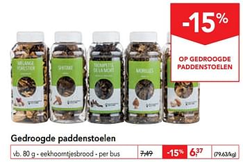Promoties Gedroogde paddenstoelen eekhoorntjesbrood - Huismerk - Makro - Geldig van 06/11/2019 tot 19/11/2019 bij Makro