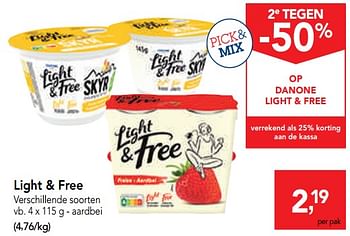 Promoties Light + free aardbei - Danone - Geldig van 06/11/2019 tot 19/11/2019 bij Makro