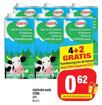 Promoties Halfvolle melk cora - Huismerk - Smatch - Geldig van 30/10/2019 tot 12/11/2019 bij Smatch