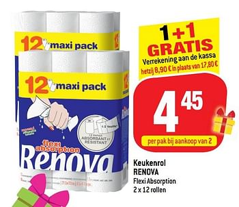 Promoties Keukenrol renova - Renova - Geldig van 30/10/2019 tot 12/11/2019 bij Smatch