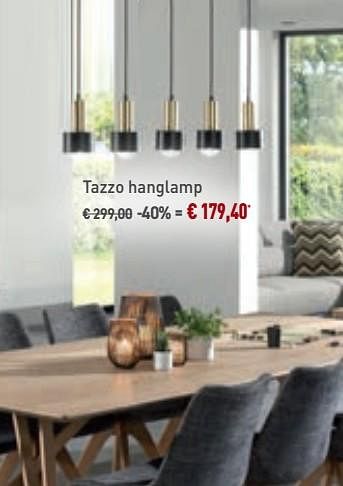 Promotions Tazzo hanglamp - Bristol - Valide de 30/10/2019 à 23/11/2019 chez Overstock