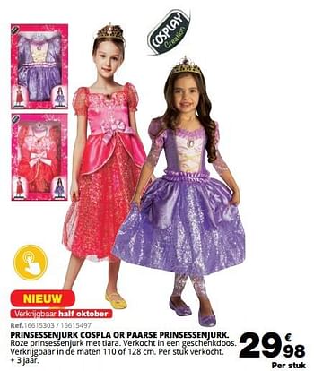 Promotions Prinsessenjurk cospla or paarse prinsessenjurk - Cosplay Creation - Valide de 01/10/2019 à 08/12/2019 chez Maxi Toys