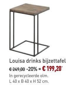 Promoties Louisa drinks bijzettafel - Bristol - Geldig van 30/10/2019 tot 23/11/2019 bij Overstock