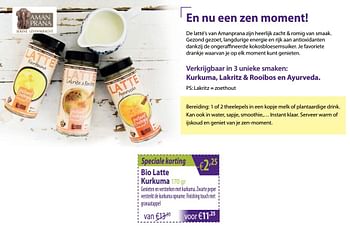 Promoties Bio latte kurkuma - MarinEpa - Geldig van 01/11/2019 tot 02/12/2019 bij Mannavita