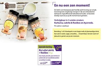 Promoties Bio latte lakritz + rooibos - MarinEpa - Geldig van 01/11/2019 tot 02/12/2019 bij Mannavita