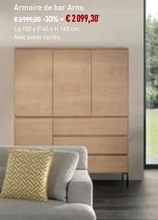 Promoties Armoire de bar arno - Bristol - Geldig van 30/10/2019 tot 23/11/2019 bij Overstock