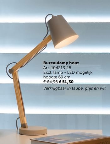 Promoties Bureaulamp hout - Huismerk - Zelfbouwmarkt - Geldig van 05/11/2019 tot 02/12/2019 bij Zelfbouwmarkt
