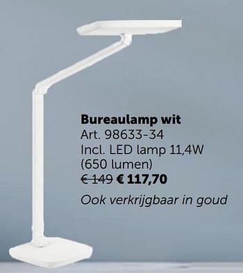 Promotions Bureaulamp wit - Produit maison - Zelfbouwmarkt - Valide de 05/11/2019 à 02/12/2019 chez Zelfbouwmarkt