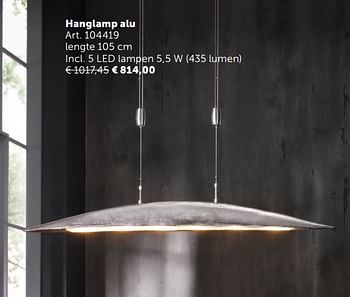 Promotions Hanglamp alu - Produit maison - Zelfbouwmarkt - Valide de 05/11/2019 à 02/12/2019 chez Zelfbouwmarkt