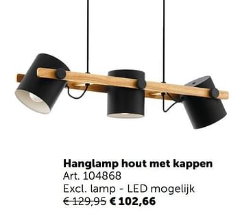 Promotions Hanglamp hout met kappen - Produit maison - Zelfbouwmarkt - Valide de 05/11/2019 à 02/12/2019 chez Zelfbouwmarkt