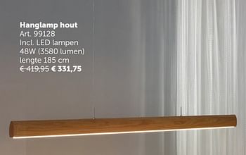 Promoties Hanglamp hout - Huismerk - Zelfbouwmarkt - Geldig van 05/11/2019 tot 02/12/2019 bij Zelfbouwmarkt