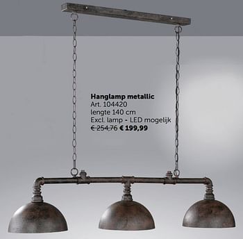 Promoties Hanglamp metallic - Huismerk - Zelfbouwmarkt - Geldig van 05/11/2019 tot 02/12/2019 bij Zelfbouwmarkt