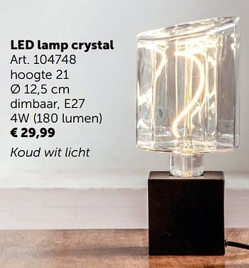 Promoties Led lamp crystal - Huismerk - Zelfbouwmarkt - Geldig van 05/11/2019 tot 02/12/2019 bij Zelfbouwmarkt