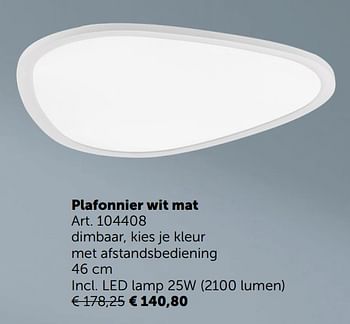 Promoties Plafonnier wit mat - Huismerk - Zelfbouwmarkt - Geldig van 05/11/2019 tot 02/12/2019 bij Zelfbouwmarkt