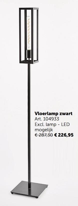 Promoties Vloerlamp zwart - Huismerk - Zelfbouwmarkt - Geldig van 05/11/2019 tot 02/12/2019 bij Zelfbouwmarkt