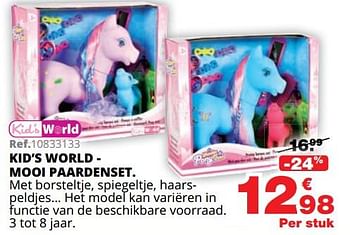 Promotions Kid`s world - mooi paardenset - Kid's  world - Valide de 01/10/2019 à 08/12/2019 chez Maxi Toys
