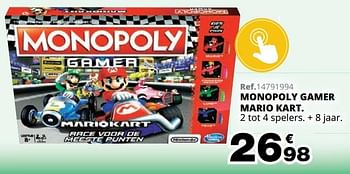 Promoties Monopoly gamer mario kart - Hasbro - Geldig van 01/10/2019 tot 08/12/2019 bij Maxi Toys
