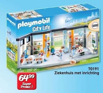 Promoties 70191 ziekenhuis met inrichting - Playmobil - Geldig van 28/10/2019 tot 06/12/2019 bij Vavantas