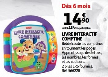 Promotion Auchan Ronq Livre Interactif Comptine Fisher Price Jouets Valide Jusqua 4 Promobutler