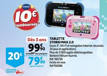 Promo Tablette Storio Max 2.0 Bleue chez Auchan