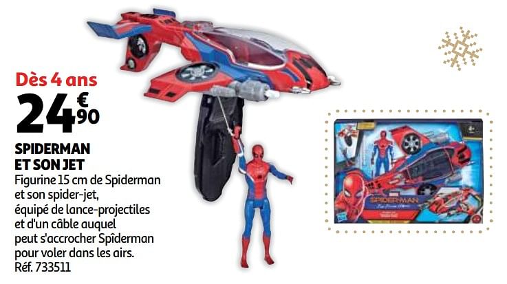 Spider man Spiderman et son jet En promotion chez Auchan Ronq