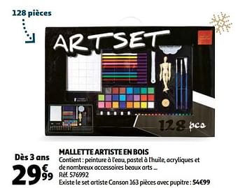 Promoties Mallette artiste en bois - Huismerk - Auchan - Geldig van 18/10/2019 tot 15/12/2019 bij Auchan