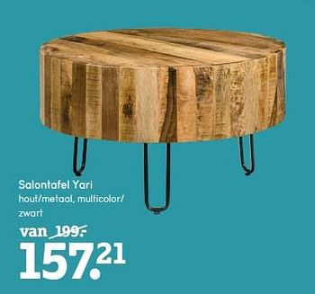 Promotions Salontafel yari - Produit maison - Leen Bakker - Valide de 04/11/2019 à 17/11/2019 chez Leen Bakker