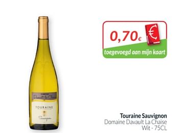 Promoties Touraine sauvignon domaine davault la chaise wit - Witte wijnen - Geldig van 01/11/2019 tot 30/11/2019 bij Intermarche