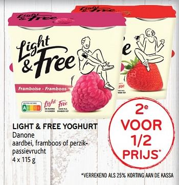Promoties 2e voor 1-2 prijs light + free yoghurt danone - Danone - Geldig van 06/11/2019 tot 19/11/2019 bij Alvo