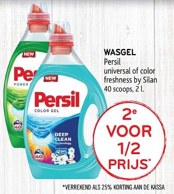 Promoties 2e voor 1-2 prijs wasgel persil universal of color freshness by silan - Persil - Geldig van 06/11/2019 tot 19/11/2019 bij Alvo