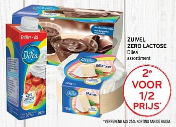 Promotions 2e voor 1-2 prijs zuivel zero lactose dilea assortiment - Dilea - Valide de 06/11/2019 à 19/11/2019 chez Alvo