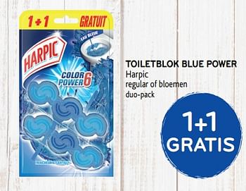 Promotions 1+1 gratis toiletblok blue power harpic regular of bloemen duo-pack - Harpic - Valide de 06/11/2019 à 19/11/2019 chez Alvo