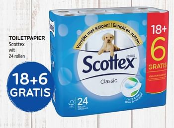 Promoties 18+6 gratis toiletpapier scottex wit - Scottex - Geldig van 06/11/2019 tot 19/11/2019 bij Alvo