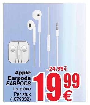Promoties Apple earpods earpods - Apple - Geldig van 05/11/2019 tot 18/11/2019 bij Cora
