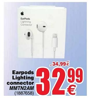 Promotions Apple earpods lighting connector mmtn2am - Apple - Valide de 05/11/2019 à 18/11/2019 chez Cora