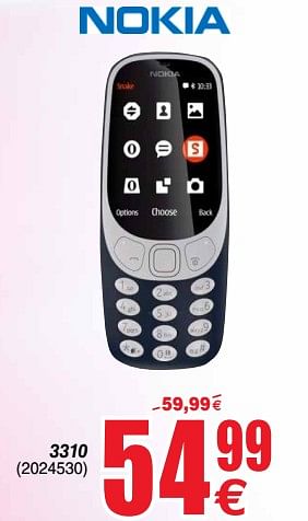 Promotions Nokia 3310 - Nokia - Valide de 05/11/2019 à 18/11/2019 chez Cora