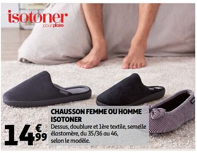 chausson isotoner homme auchan