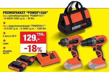 Promoties Powerplus promopakket powdp1550 - Powerplus - Geldig van 06/11/2019 tot 17/11/2019 bij Hubo