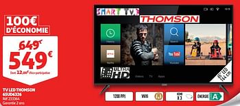 Promotions Tv led thomson 65ud6326 - Thomson - Valide de 06/11/2019 à 12/11/2019 chez Auchan Ronq