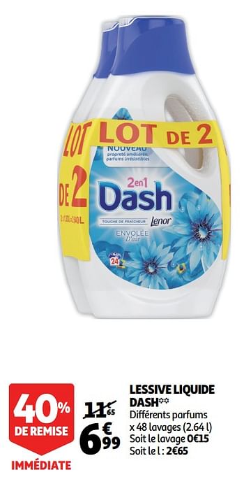 Dash Lessive liquide dash - En promotion chez Auchan Ronq
