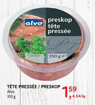 Promotions Tête pressée alvo - Produit maison - Alvo - Valide de 06/11/2019 à 19/11/2019 chez Alvo